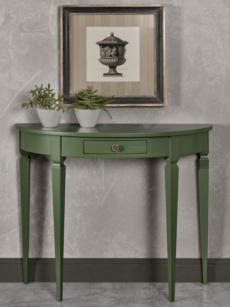 Consolle classica 1 cassetto con gambe a spillo in legno massello